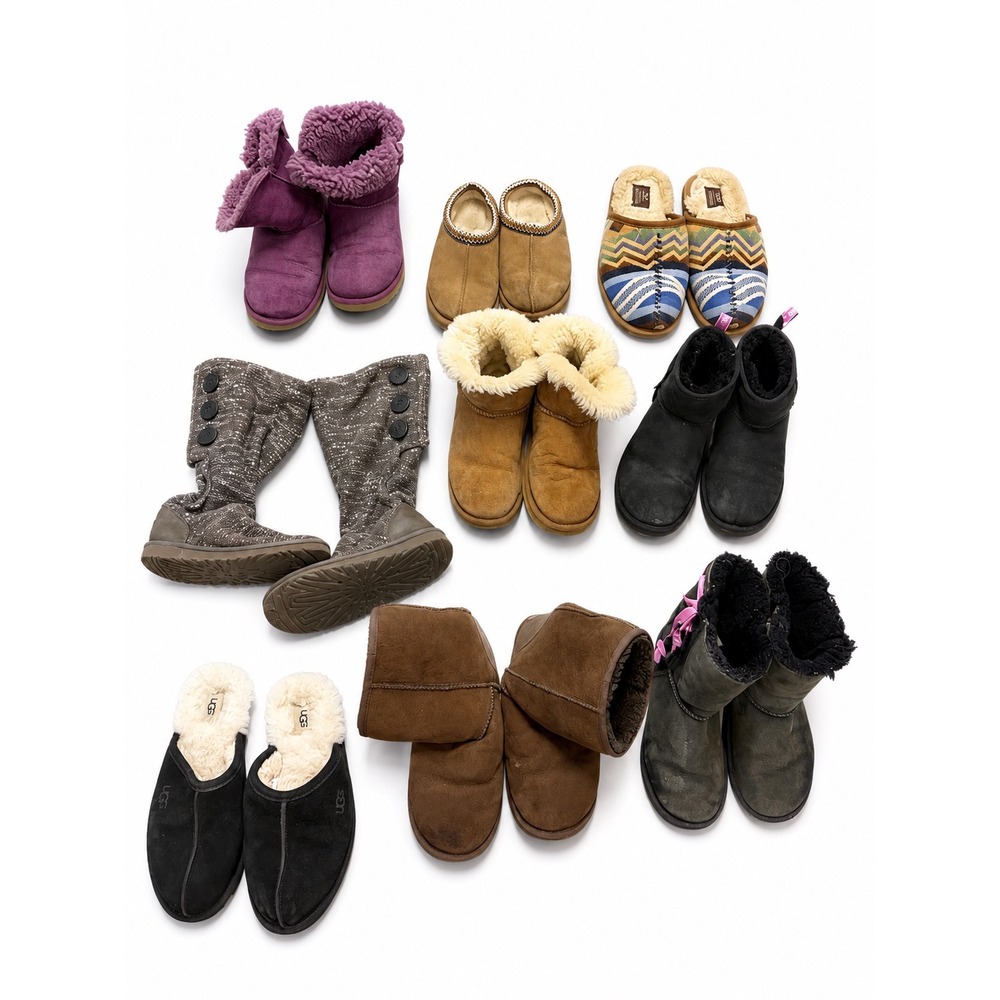 UGG Mixed Lot Of 9 Unisex Boots, Slippers, Tasman Cozy Winter Shoes Bundle Fair